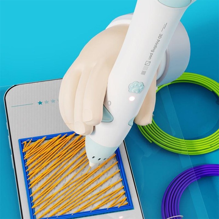Cat Claw USB Charging Low Temperature 3D Printing Pen Children DIY Graffiti 3D Painting Pen(Mint Green)