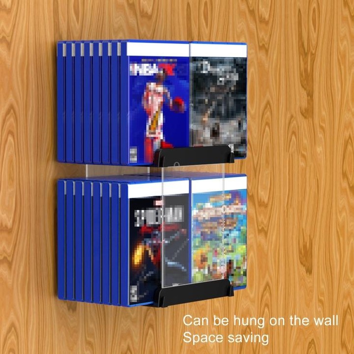 Game Card CD Disk Storage Bracket Wall Mounted Storage CD Case(Black)