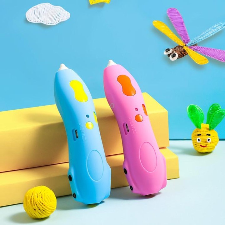 Infrared Sensing Low-temperature 3D Printing Pen Children DIY Graffiti Painting Pen(1000 mAh-Pink)