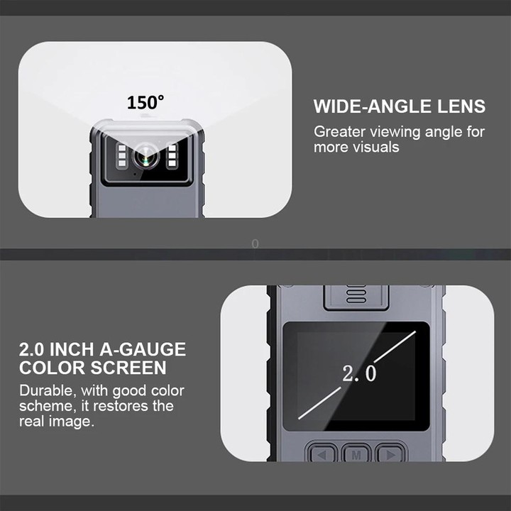 L9 2K WIFI Version 2.0 Inch IPS Screen Video Recorder With Back Clip IP65 Waterproof Mini Camcorders