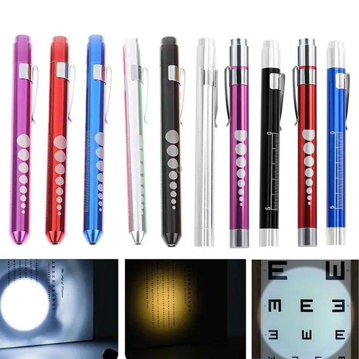 E-SMARTER Multifunctional Pen Flashlight Graduated LED Penlight, Color Random Delivery, Style: Convex Head White Light
