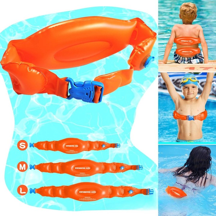 Swimming Auxiliary Belt Inflatable High Buoyancy Floaties for Swim Learning Beginners, Size: L