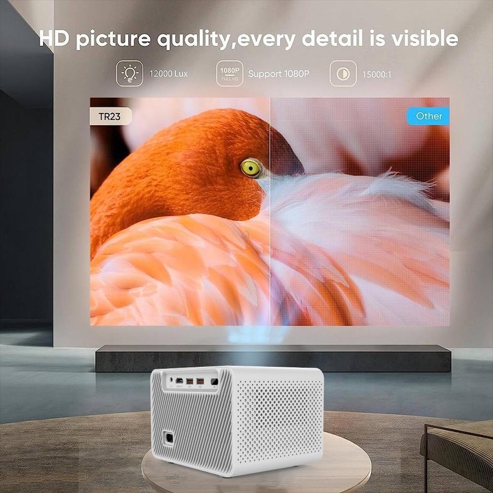 M10 Plus 1280x720P Projector 2.4G / 5G WIFI Bluetooth 5.2 Android 11 System Home Cinema EU Plug
