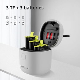 TELESIN GP-BTR-904-GY Storage Battery Charging Box For GoPro HERO12 Black / HERO11 Black / HERO10 Black / HERO9 Black(Allin Char