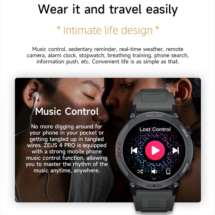 LOKMAT ZEUS4 PRO 1.43-Inch IP68 Waterproof Health Monitoring Bluetooth Call Smart Watch(Light Grey)