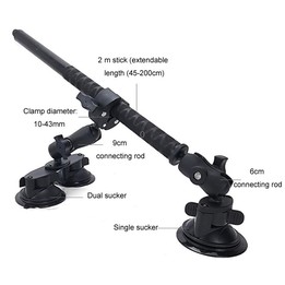 For Insta 360 ONE X / X2 / X3 / X4 Car Top Suction Cup Selfie Stick Bracket, Model: Set 1