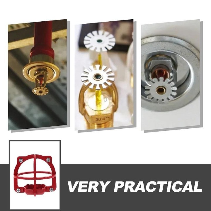 Non-disassembly Fire Sprinkler Head Protective Cover Bracket, Style: For Red 4-point Sprinkler