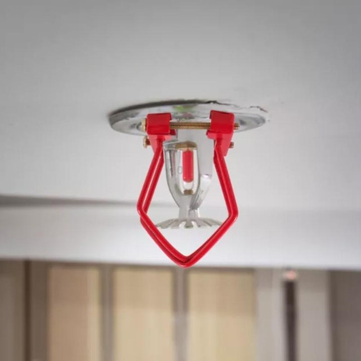 Non-disassembly Fire Sprinkler Head Protective Cover Bracket, Style: Red Protective Cover