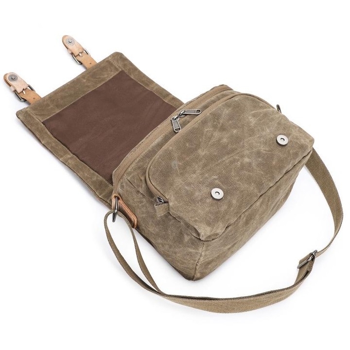 Camera Shoulder Messenger Bag Batik Canvas Waterproof Photography SLR Camera Bag(Army Green)
