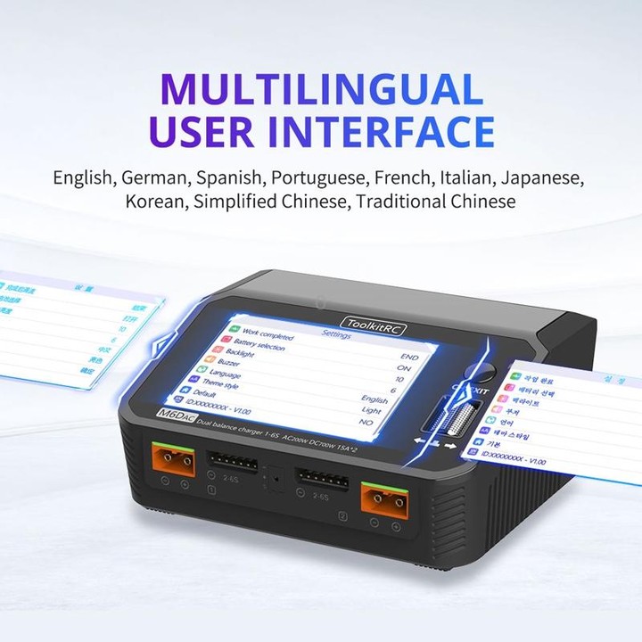 ToolkitRC M6DAC Dual Way Aeromodelling Drone Li-Po Battery Balance Charger(EU Plug)