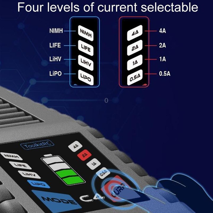 ToolkitRC C4 50W Drones Simple Li-Po Battery Balance Charger(US Plug)
