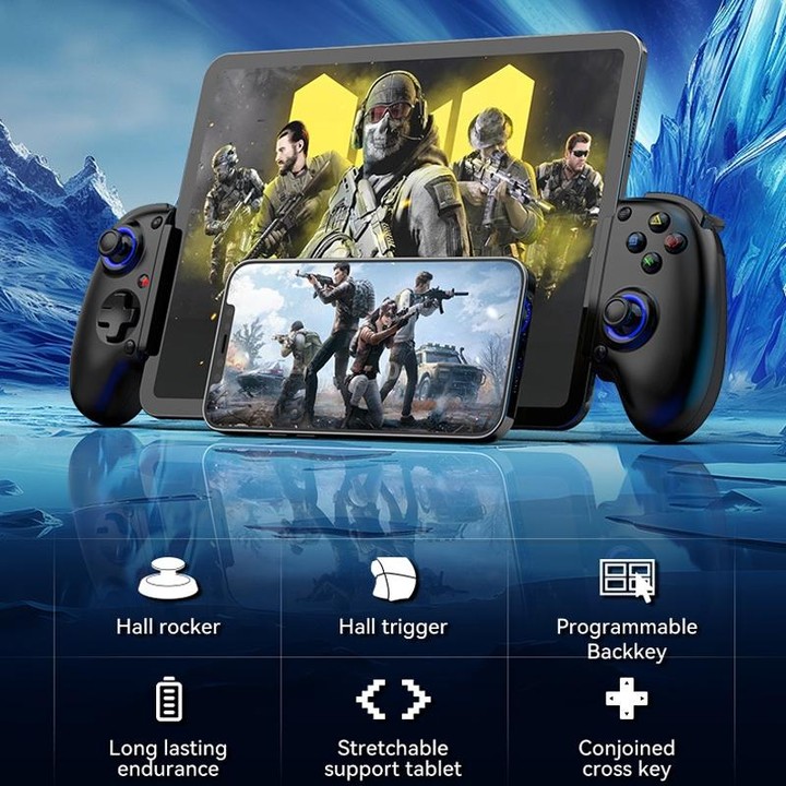 BSP-D10 Wireless Stretch Game Controller for Switch / Android / IOS / PC / PS3 / PS4(Black)