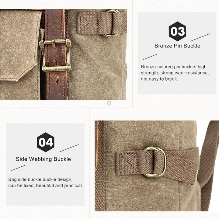 Vintage Camera Bag Waterproof Canvas Backpack with Laptop Compartment Tripod Holder(Dark Gray)