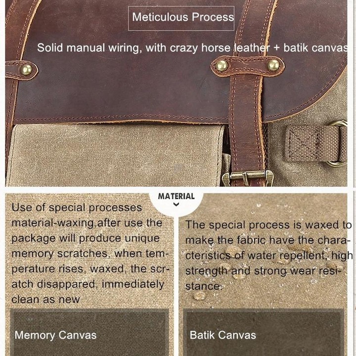 Vintage Camera Bag Waterproof Canvas Backpack with Laptop Compartment Tripod Holder(Dark Gray)