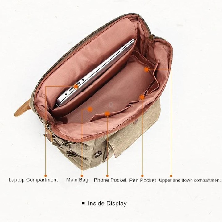 Vintage Camera Bag Waterproof Canvas Backpack with Laptop Compartment Tripod Holder(Army Green)
