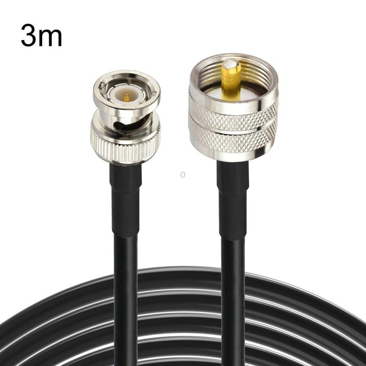 3m BNC Male To UHF Male RG58 Adapter Cable