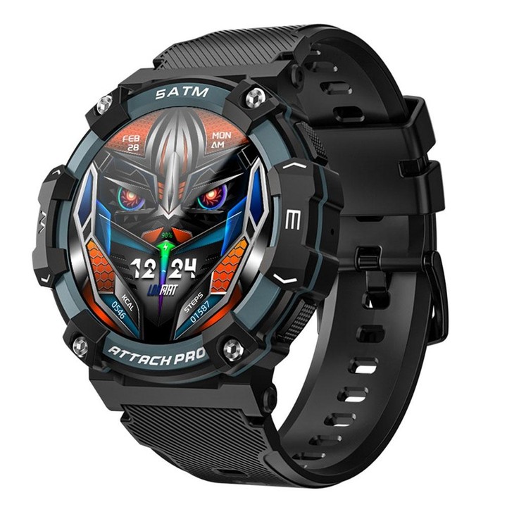 LOKMAT ATTACK 2 PRO 1.39-Inch 5ATM Waterproof Health Monitoring Bluetooth Smart Watch(Gray)