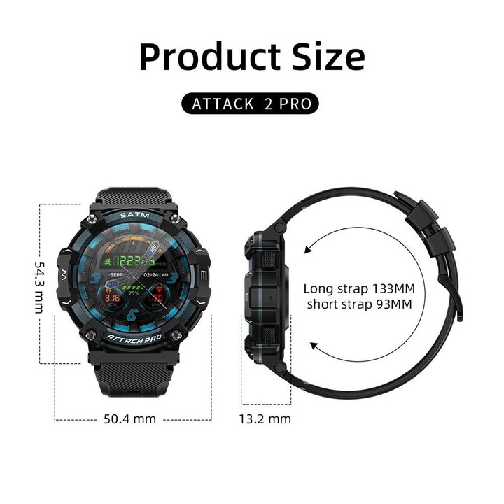 LOKMAT ATTACK 2 PRO 1.39-Inch 5ATM Waterproof Health Monitoring Bluetooth Smart Watch(Royal Blue)