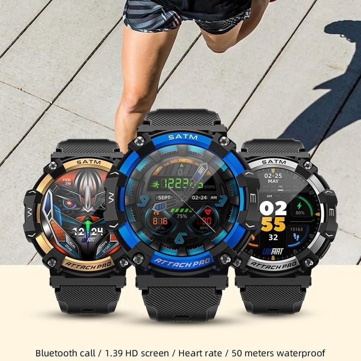 LOKMAT ATTACK 2 PRO 1.39-Inch 5ATM Waterproof Health Monitoring Bluetooth Smart Watch(Silver)