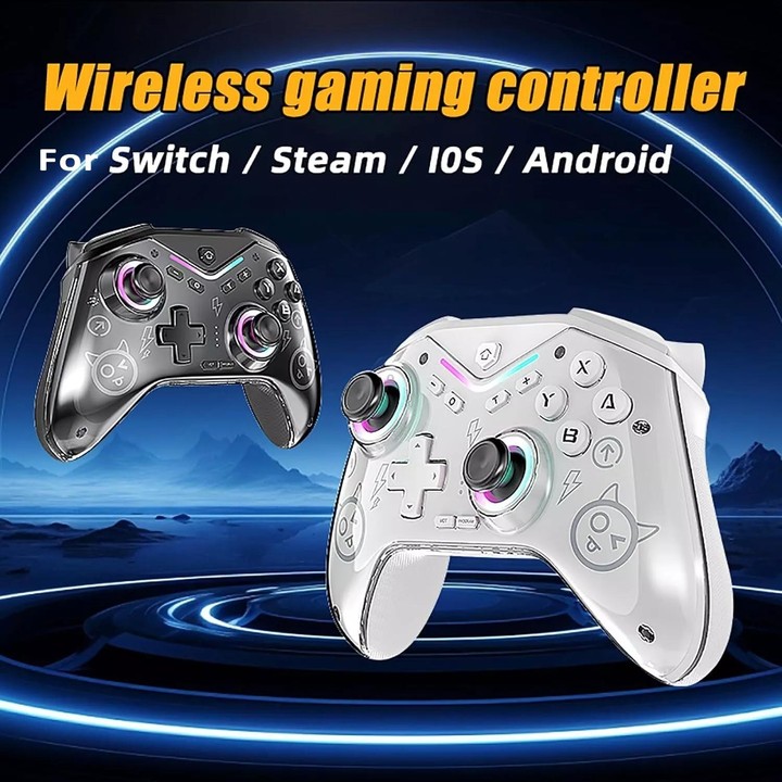 CM-619 Bluetooth Game Controller Programmable with RGB Lights for Switch / Steam Deck / PC / IOS / Android(Black)