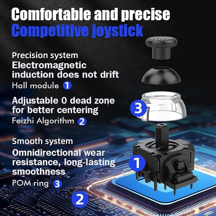 CM-619 Bluetooth Game Controller Programmable with RGB Lights for Switch / Steam Deck / PC / IOS / Android(Black)