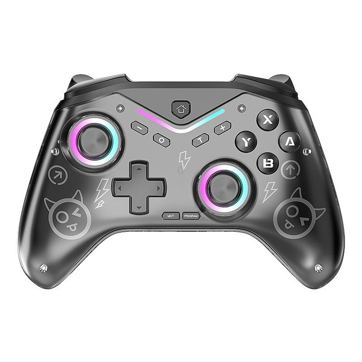 CM-619 Bluetooth Game Controller Programmable with RGB Lights for Switch / Steam Deck / PC / IOS / Android(Black)