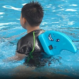 Fins Dual Purpose Back Float Children Beginner Swimming Aid Float Plate Hitting Water Striker(Cartoon Pattern)
