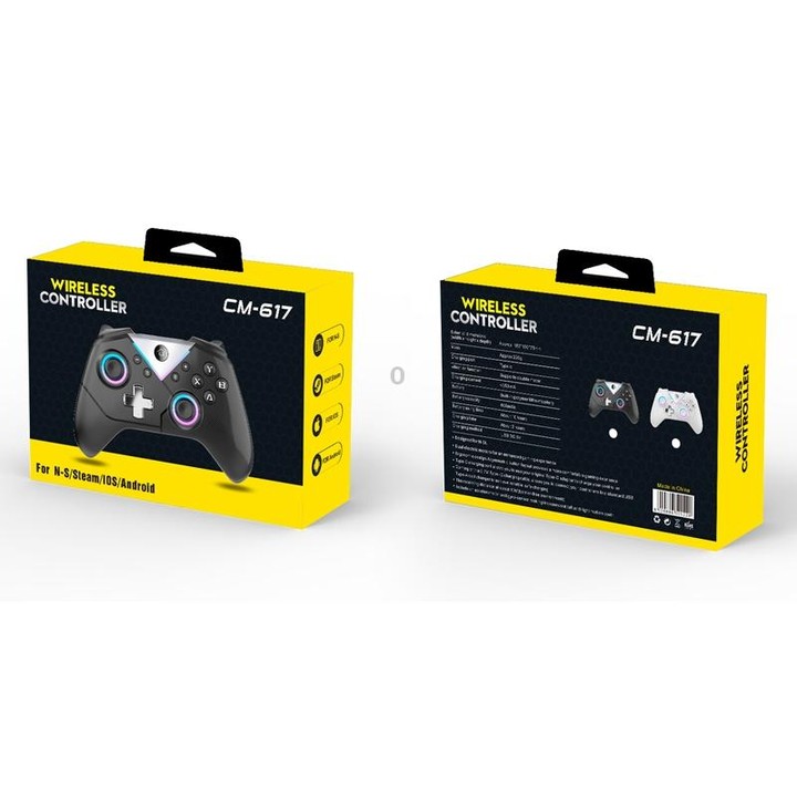 CM-617 Wireless Bluetooth Game Controller for Switch / Android / IOS / PC / Smart TV(Colorful White)