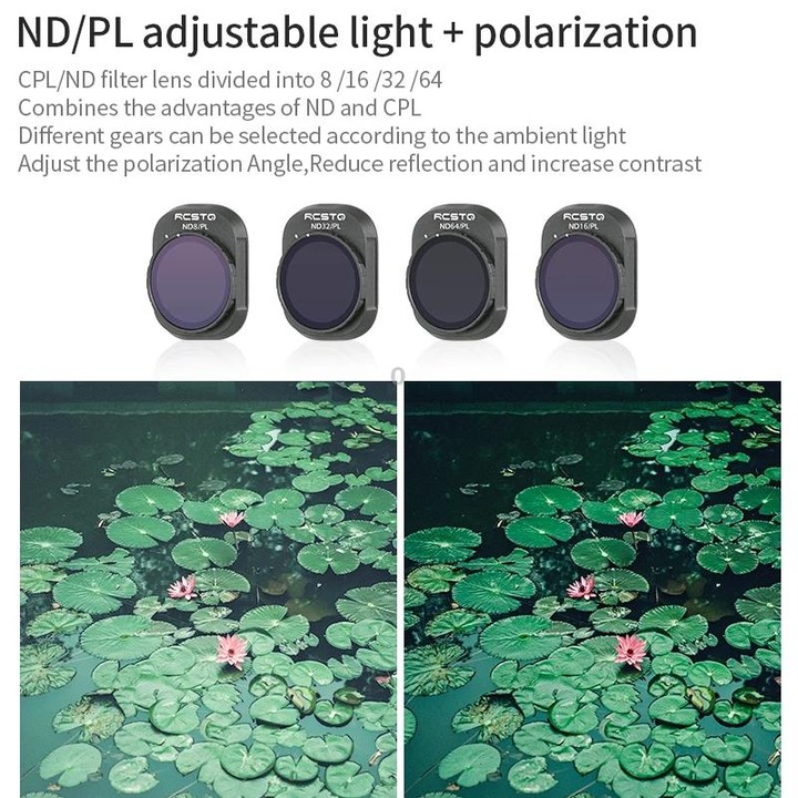 For DJI Mini 4 Pro RCSTQ Filter HD Protective Mirror Drone Accessories, Style: ND-PL8+ND-PL16+ND-PL32+ND-PL64