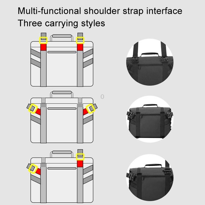 Cwatcun D115 Shoulder Crossbody Waterproof Leather Film DSLR Camera Bag, Color: Black Large