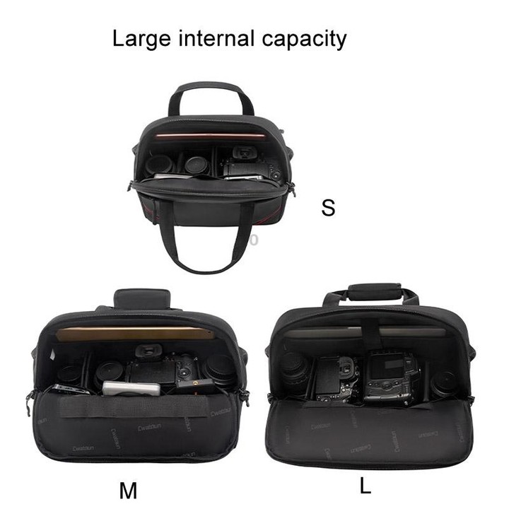 Cwatcun D109 Portable Casual Waterproof Multi-Function Camera Storage Photography Bag, Color: Small Black