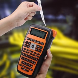 Phomemo E1000 Handheld Industrial Label Maker Thermal Transfer Printer with Keyboard (Orange)
