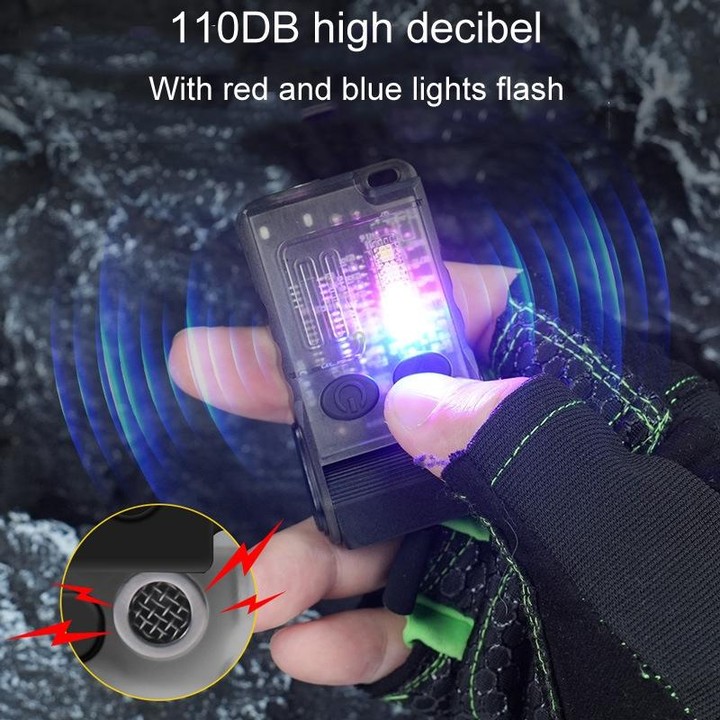 V20 Portable Keychain Light Rechargeable Bright Mini Flashlight(Black Purple Light)