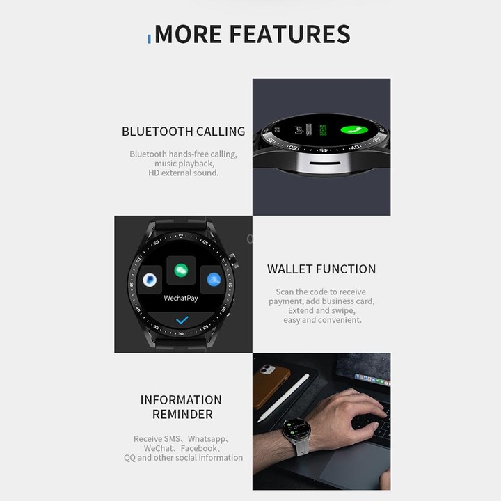 HW28 1.39-inch IP67 Waterproof Health Monitoring Bluetooth Call Smart Watch with NFC Payment(Grey)