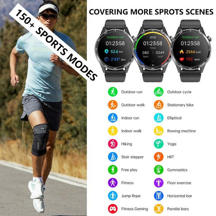 F400 1.55 Inch Screen Smart Watch Support ECG/ Blood Oxygen / Blood Sugar / 150+ Sports Mode, Color: Black Gray Silicone