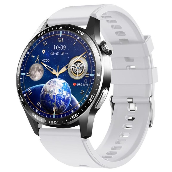 F400 1.55 Inch Screen Smart Watch Support ECG/ Blood Oxygen / Blood Sugar / 150+ Sports Mode, Color: Black Gray Silicone