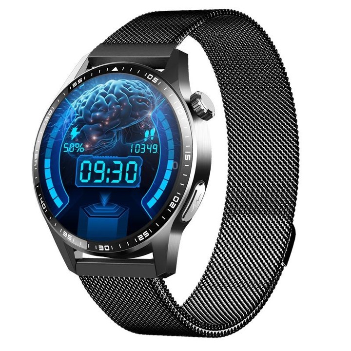 F400 1.55 Inch Screen Smart Watch Support ECG/ Blood Oxygen / Blood Sugar / 150+ Sports Mode, Color: Black Milan