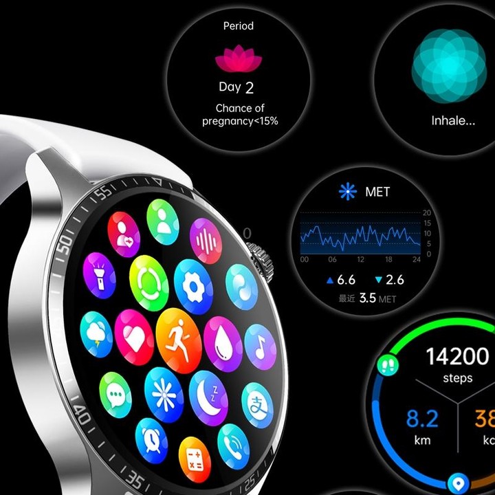 F207 Smart Watch 1.35-Inch Narrow Edge Screen Supports Bluetooth Calls / 24H Health Monitoring / 150+ Sports Modes, Color: Silve