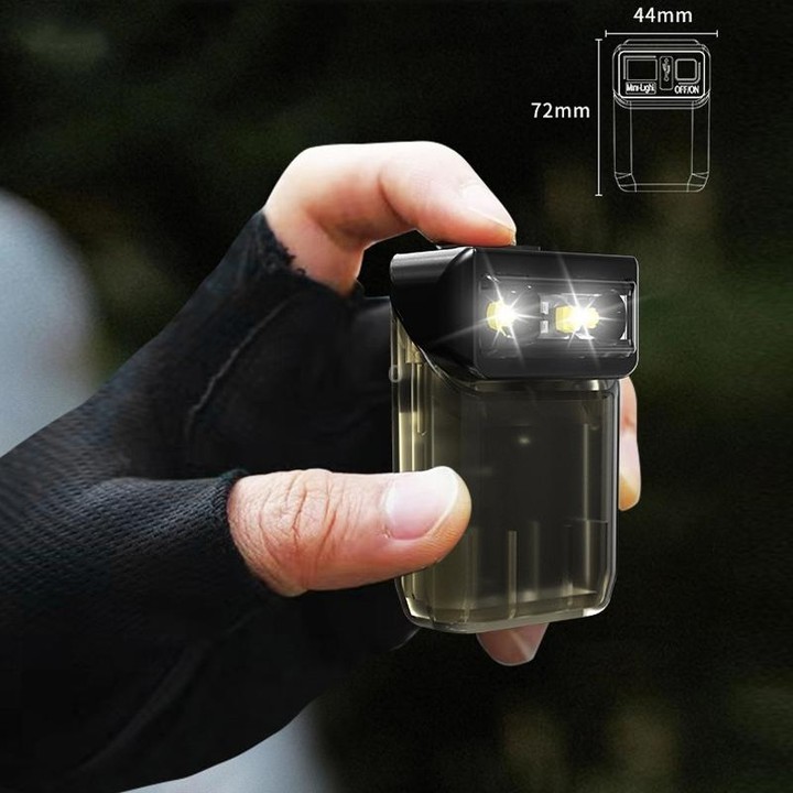 Mini Type-C Rechargeable Outdoor Keychain Light Flashlight(Lamp Head Rotatable White)