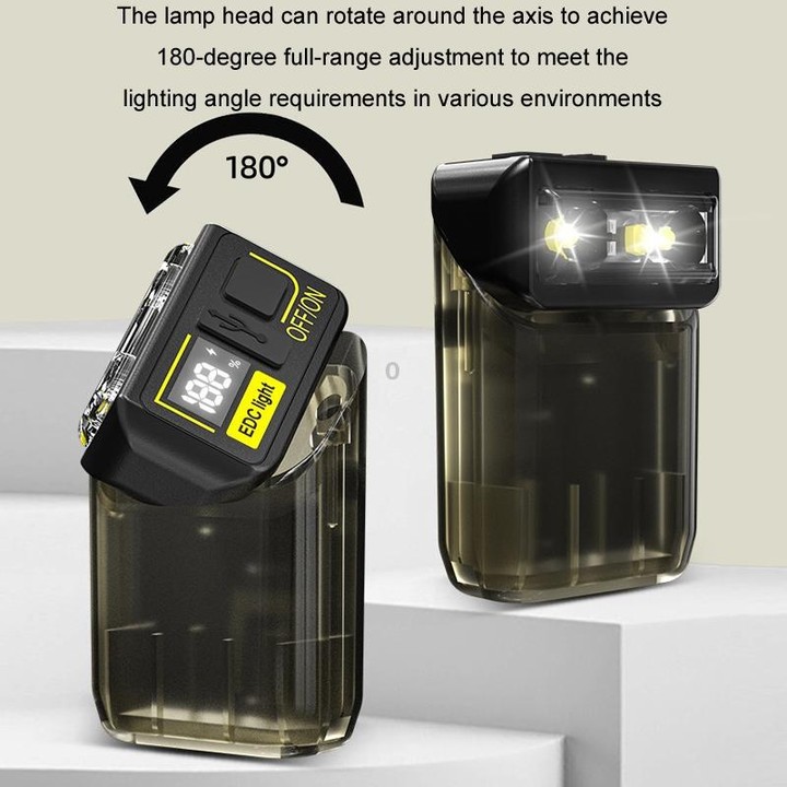 Mini Type-C Rechargeable Outdoor Keychain Light Flashlight(Lamp Head Rotatable White)