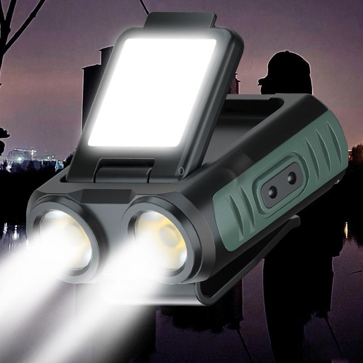 Clip Cap USB Charging Outdoor Induction LED Headlight, Style: Three-use Stepless Dimming C Type