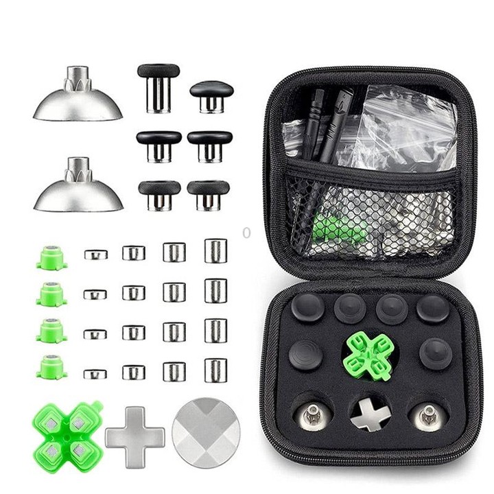 For PS4 32pcs /Set Gamepad Metal Buttons Mushroom Head Magnetic Base Cross Keys Accessory Set