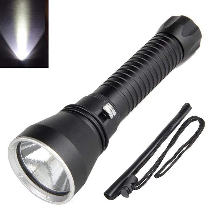 XHP70.2 Diving Flashlight 3000 Lumens IPX8 Waterproof Underwater 80m Without Battery White Light