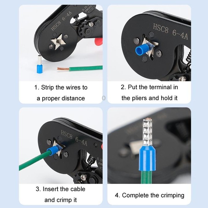 1200pcs /Set Tube-Type Cold-Pressed Terminal Block Crimping Pliers Plastic Box Set