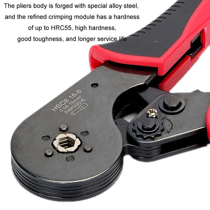Wire Tube Type European Terminal Crimping Pliers(HCS8 16-6 Blue)
