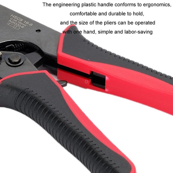Wire Tube Type European Terminal Crimping Pliers(HCS8 16-6 Blue)