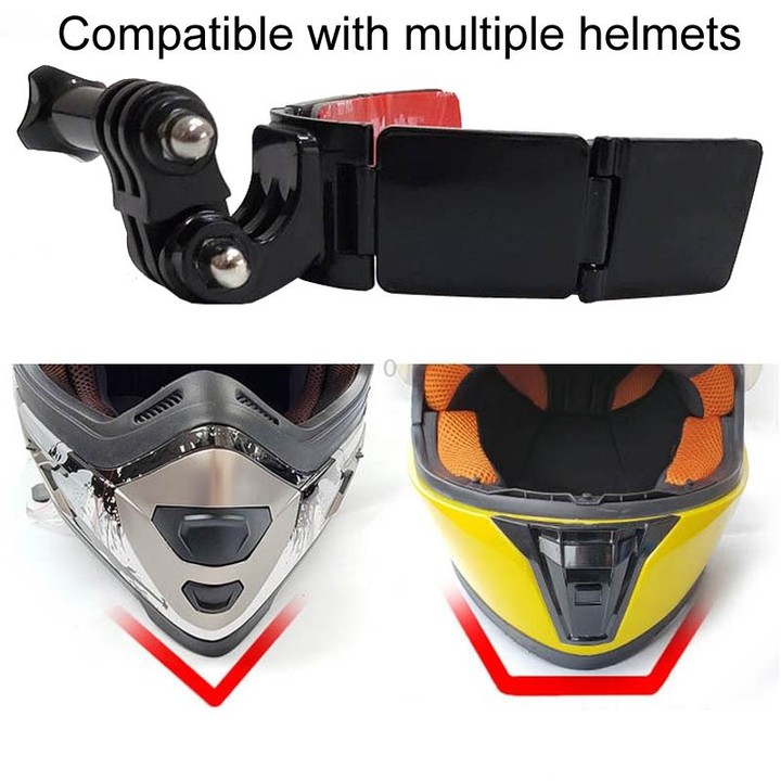 TUYU Motorcycle Integrated Hinged Helmet Chin Sports Camera Mounting Bracket, Style: With 2 Stickers