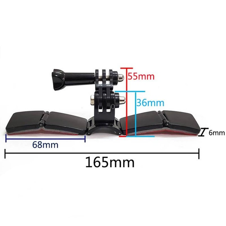 TUYU Motorcycle Integrated Hinged Helmet Chin Sports Camera Mounting Bracket, Style: With 4 Stickers