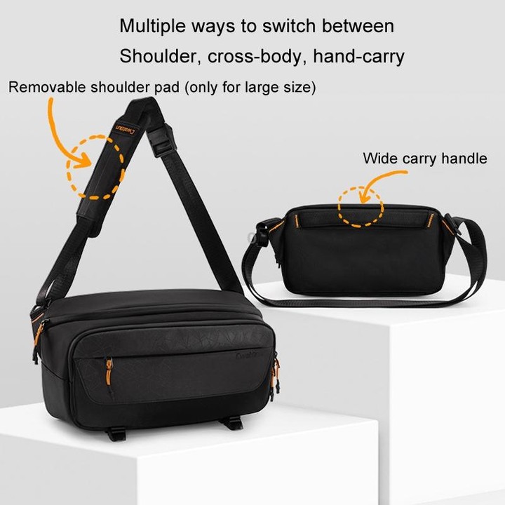 Cwatcun D133 Camera Chest Bag Multi-functional Handheld Slanting Cross Shoulder Camera Casual Bag, Color: Medium Black