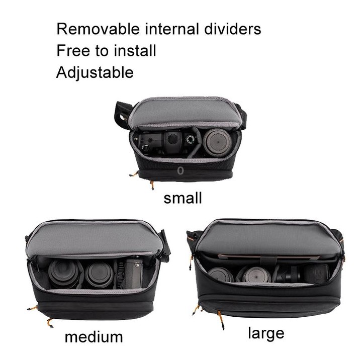 Cwatcun D133 Camera Chest Bag Multi-functional Handheld Slanting Cross Shoulder Camera Casual Bag, Color: Medium Black